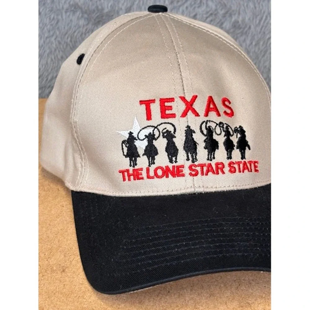J Hats Texas The Lone Star State‎ Snapback Hat Tan Black Cowboy Embroidery Cap